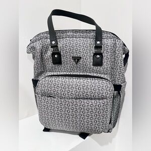Guess Gray and Black Monogram Backpack